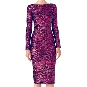 Deep pink Dress the Population sequin dress